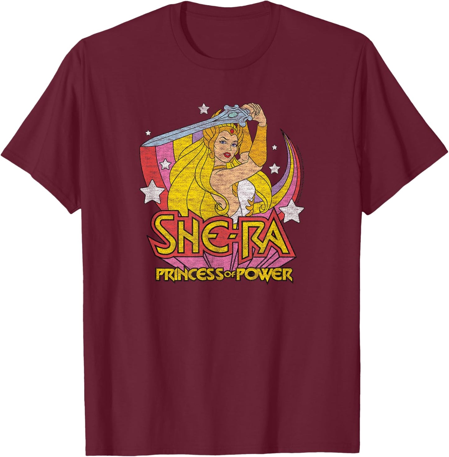 She-Ra – Prinzessin der Macht Schwert, Regenbogen T-Shirt - T-Shirt | Maroon