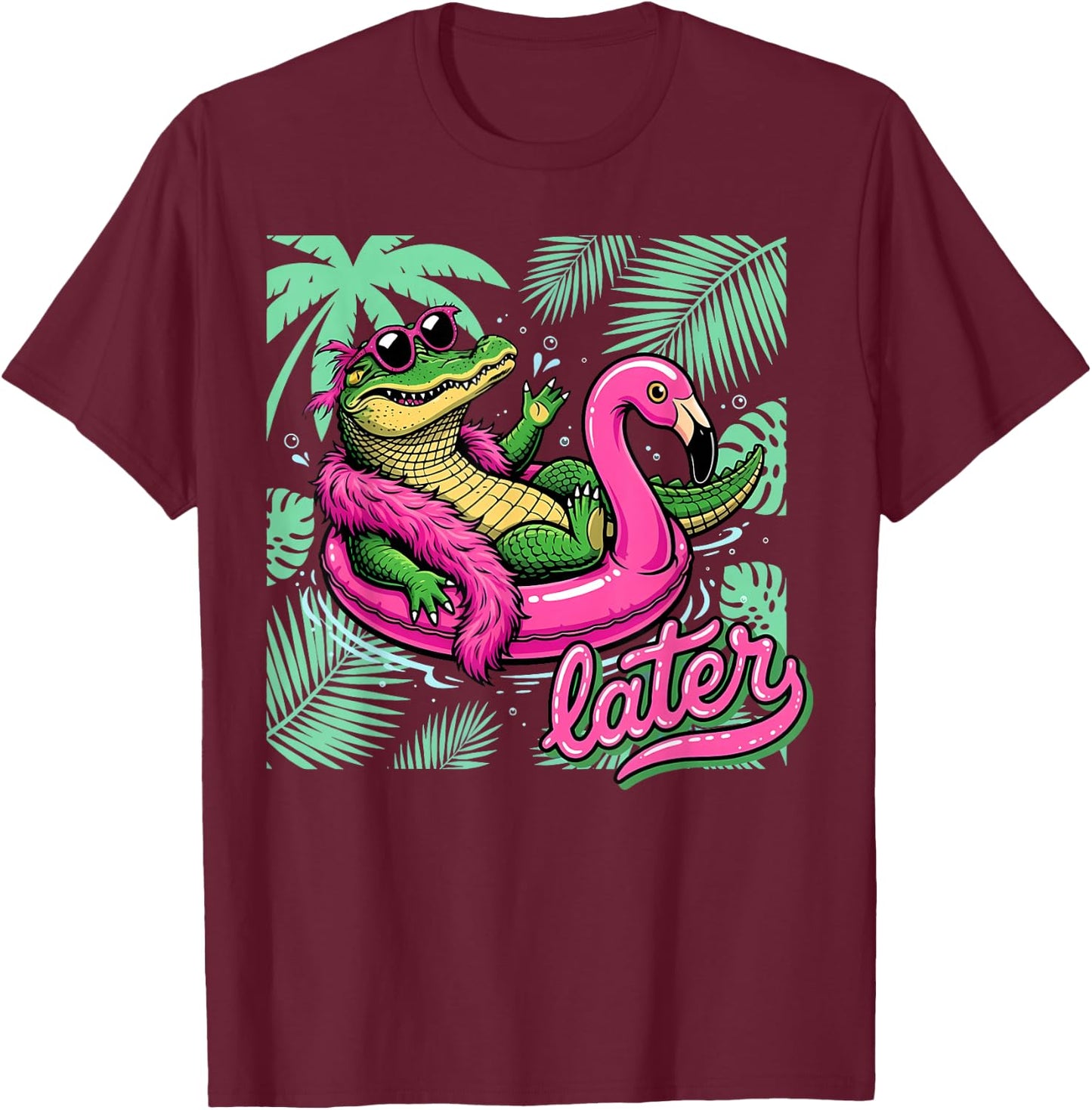 Later Gator Shirt Summer Coastal Funny Last Day of School T-Shirt - T-Shirt | Maroon