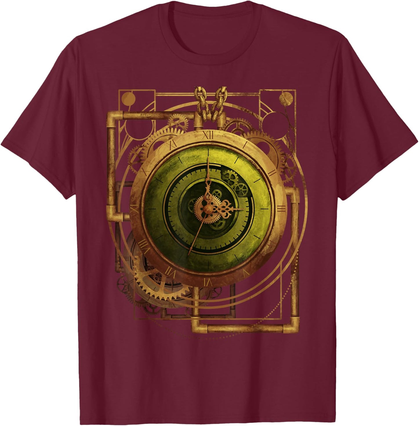 Steam Punk Pocket Watch Mechanical Steampunk Lover T-Shirt - T-Shirt | Maroon
