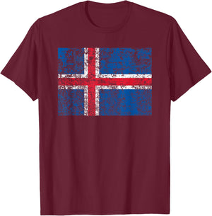 Iceland Flag Shirt Icelandic Flag Gift Men Women Kids T-Shirt - T-Shirt | Maroon