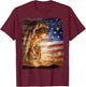 USA American US Flag The Virgin Mary T-Shirt - T-Shirt | Maroon