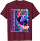 Yokohama City 80s Synthwave Koi Carp Japan Yokohama , black T-Shirt - T-Shirt | Maroon