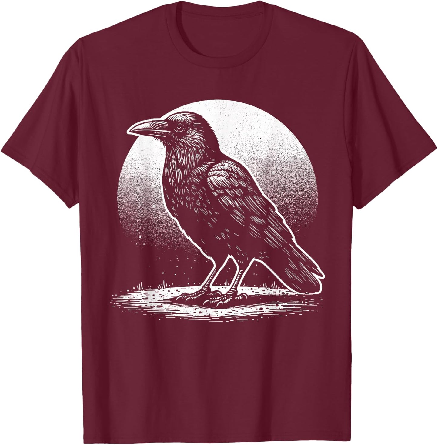 Beautiful Black Crow Raven Bird T-Shirt - T-Shirt | Maroon