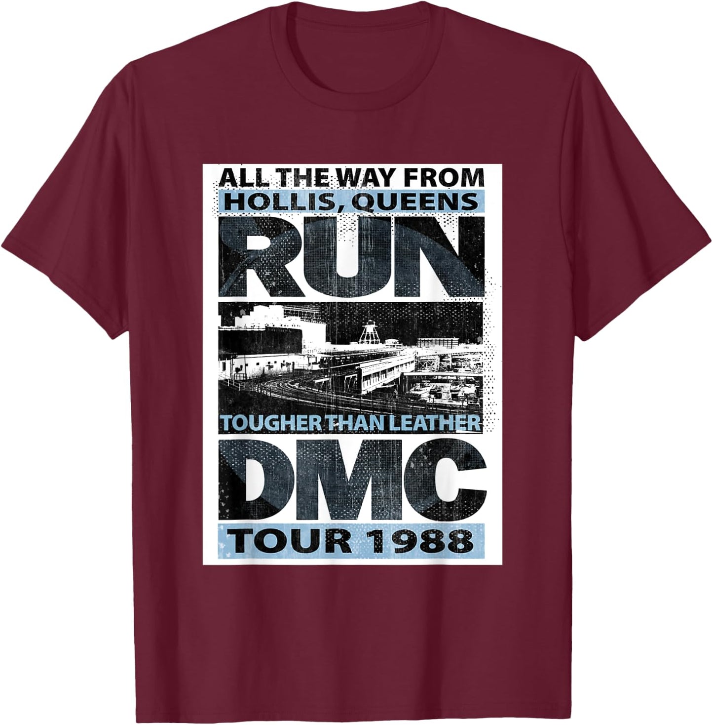 RUN DMC Tougher Than Leather Tour T-Shirt - T-Shirt | Maroon