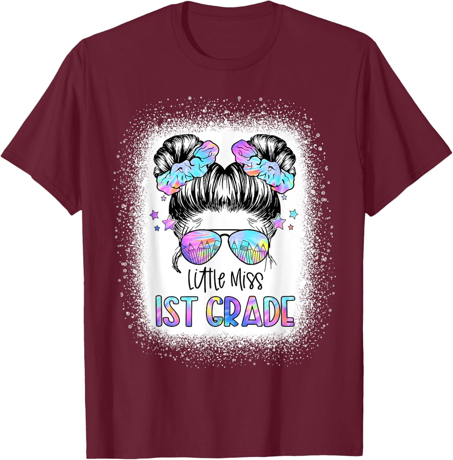 Little Miss 1st Grade First Day Of School First Grade Girls T-Shirt - T-Shirt | Maroon