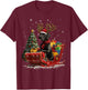 Santa Great Dane reindeer Light Christmas T-Shirt - T-Shirt | Maroon