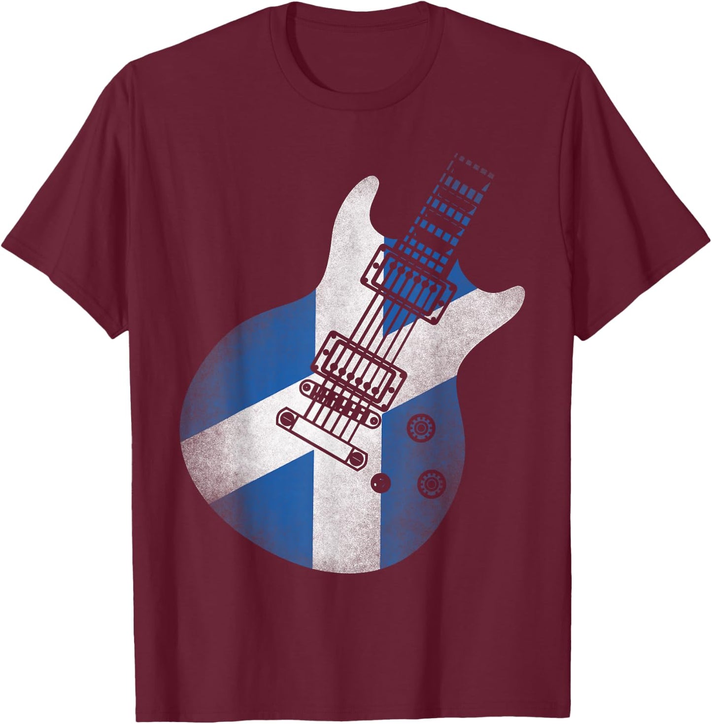 Guitar Flag Scotland T-Shirt - T-Shirt | Maroon