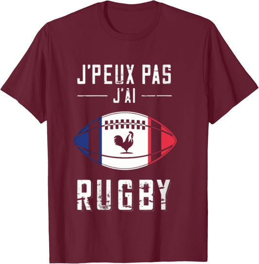 Je Peux Pas J'ai Rugby – Rugby Player Gift, Black, S T-Shirt - T-Shirt | Maroon