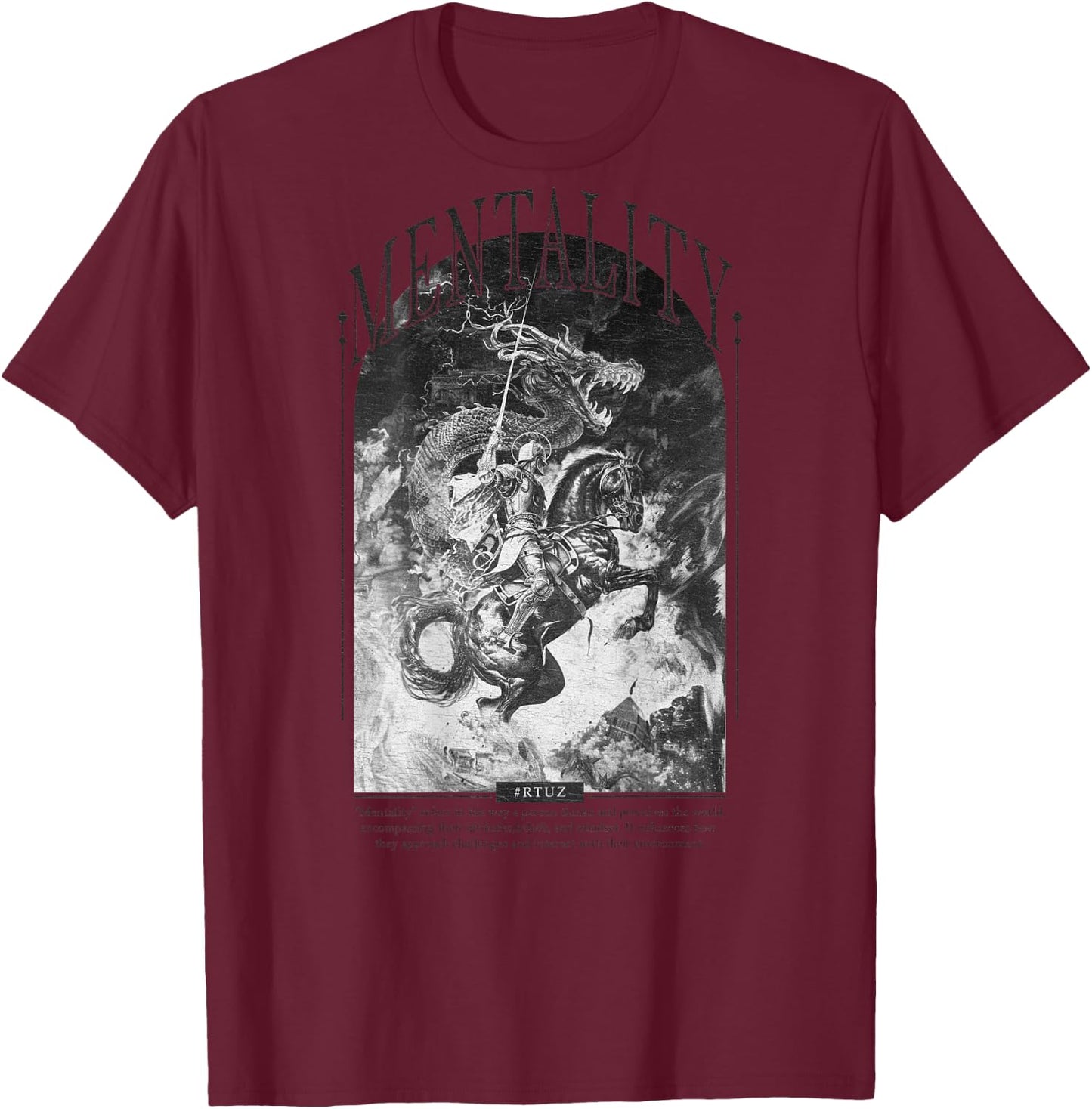 Modern Hip Hop Vintage Graffiti Urban Backprint Streetwear , White T-Shirt - T-Shirt | Maroon
