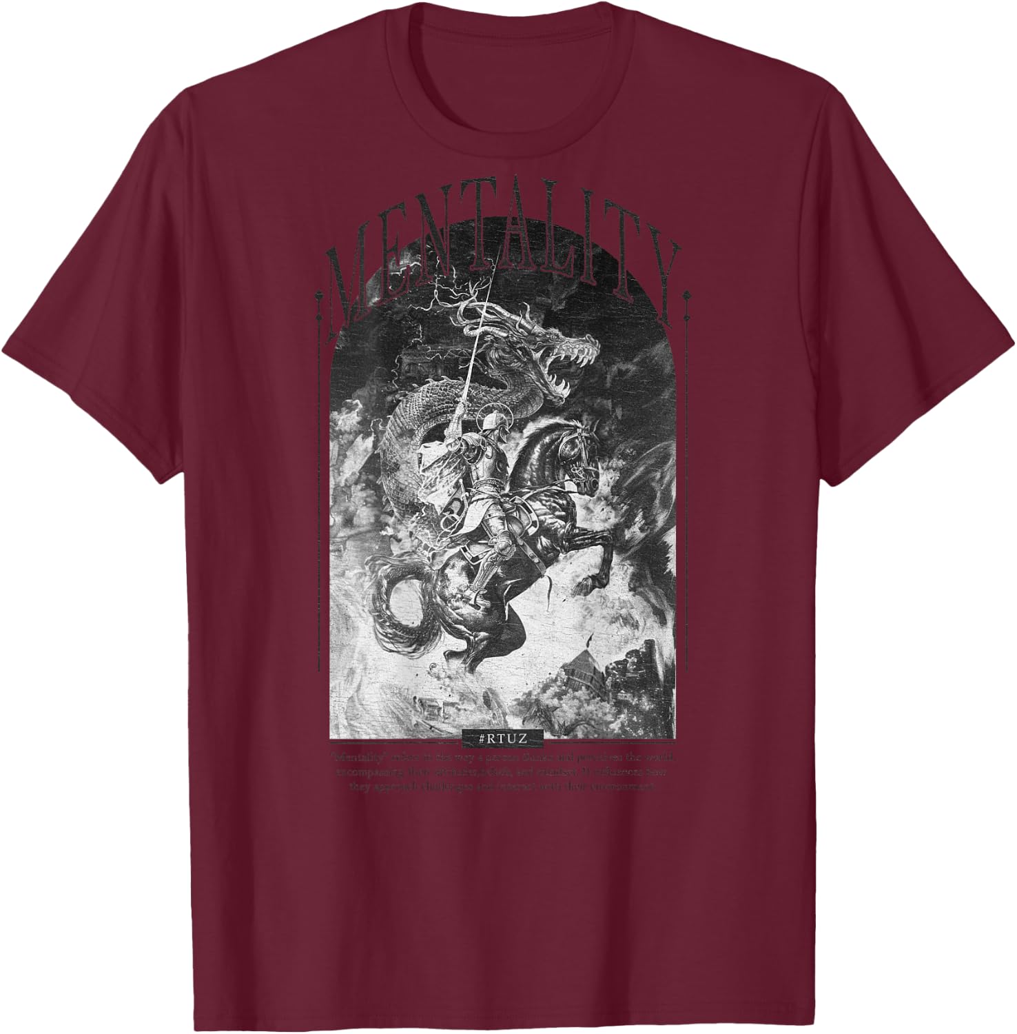 Modern Hip Hop Vintage Graffiti Urban Backprint Streetwear , White T-Shirt - T-Shirt | Maroon