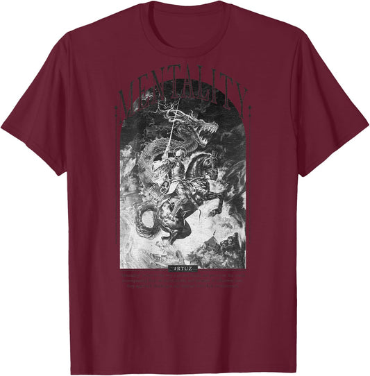 Modern Hip Hop Vintage Graffiti Urban Backprint Streetwear , White T-Shirt - T-Shirt | Maroon