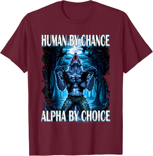 wolf meme - Werewolf Ripping Meem T-Shirt - T-Shirt | Maroon