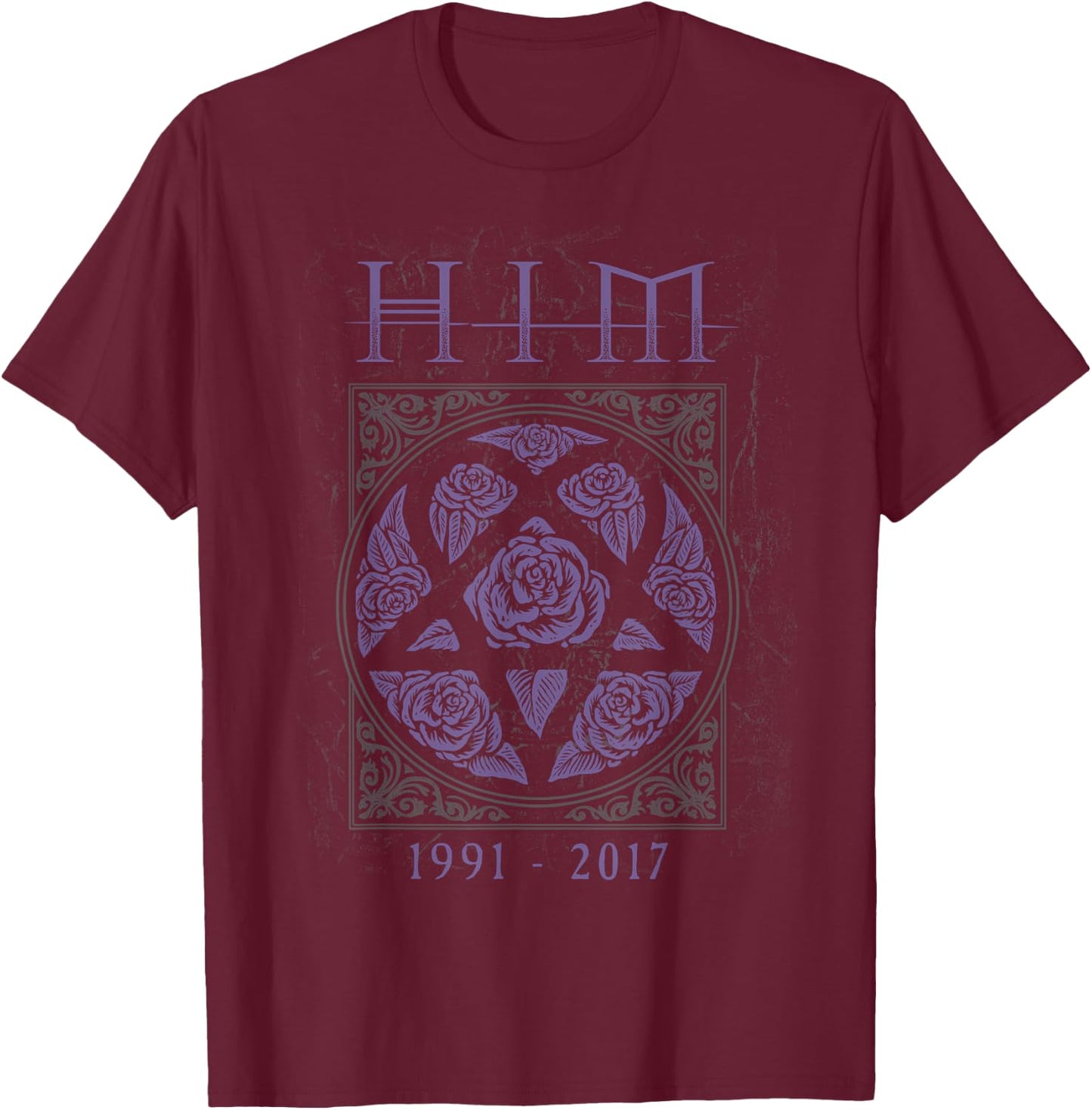 Ville Valo HeartGram Roses , black T-Shirt - T-Shirt | Maroon