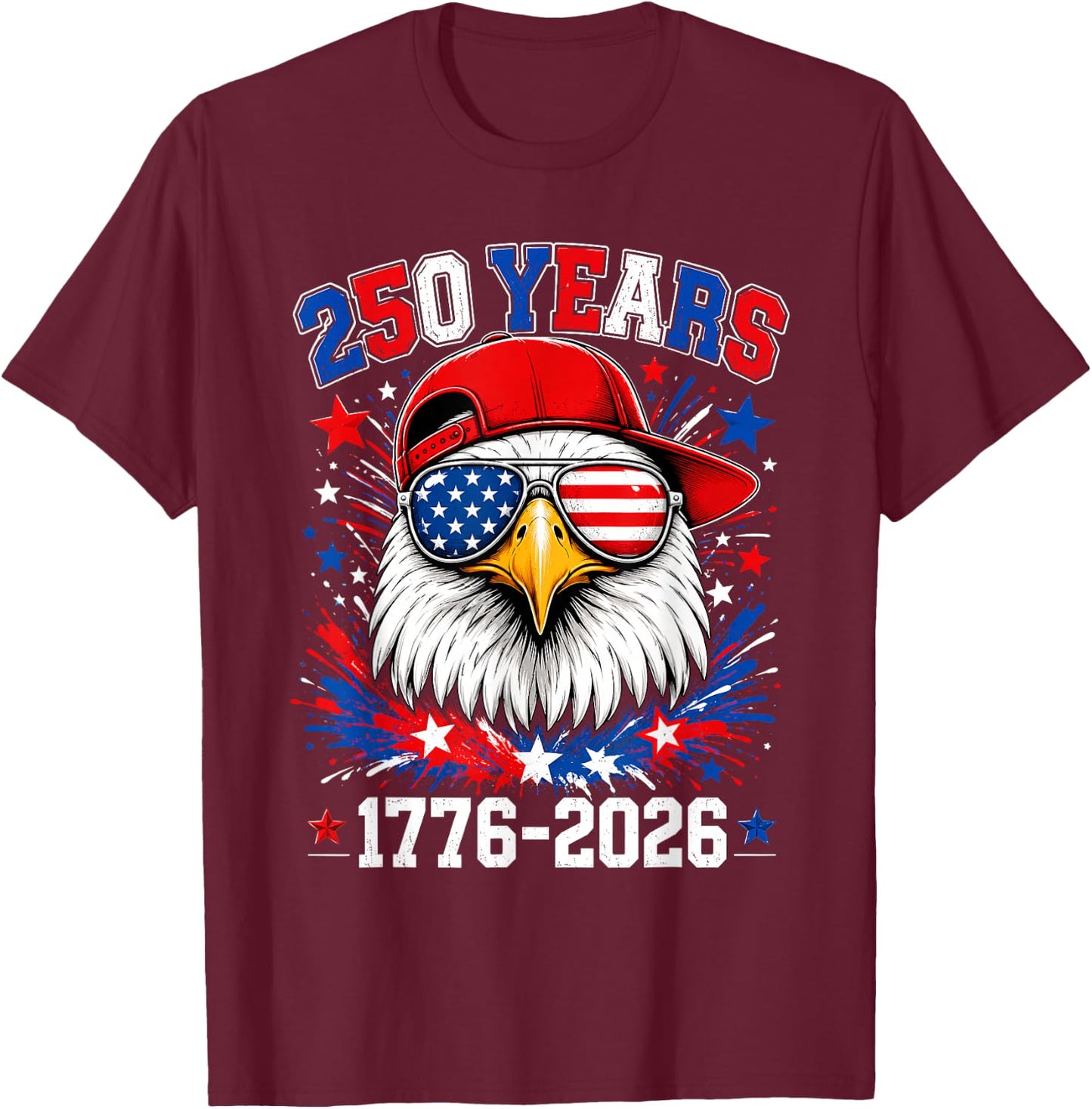 250th Anniversary USA Boys Kids Eagle 250 Years 4th of July T-Shirt - T-Shirt | Maroon