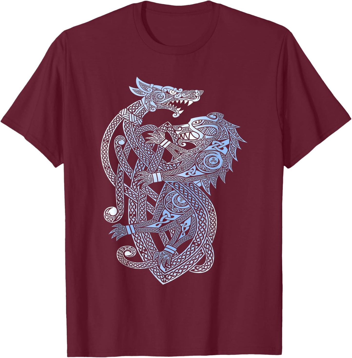 Dragon Bear Viking Valhalla North Myths T-Shirt - T-Shirt | Maroon