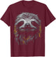 Sloth Face Drawing Art Animal Lover Motif Sloth T-Shirt - T-Shirt | Maroon