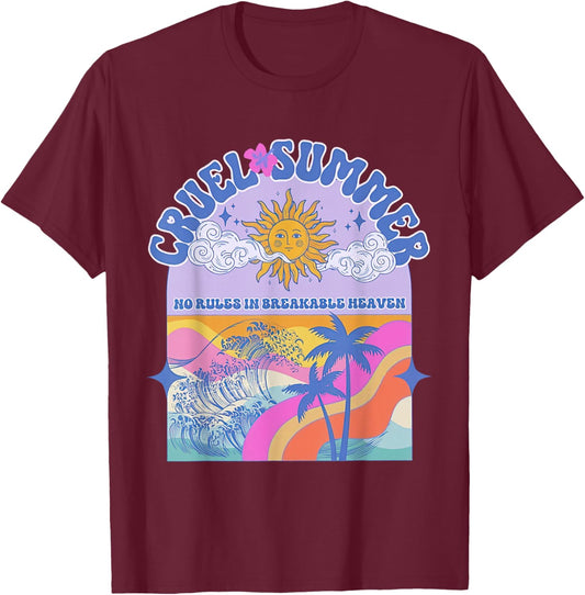 Retro Cruel Summer No Rules In Breakable Heaven T-Shirt - T-Shirt | Maroon