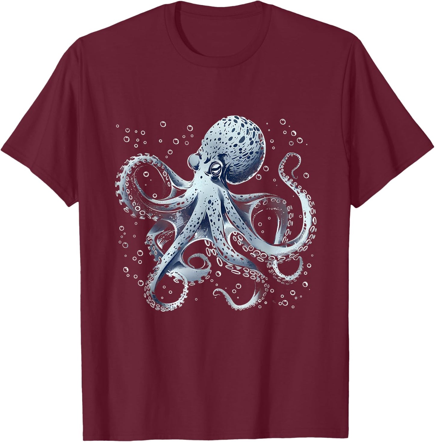 Octopus Ocean Sea Animal Lover Sea Ocean Octopus Motif T-Shirt - T-Shirt | Maroon