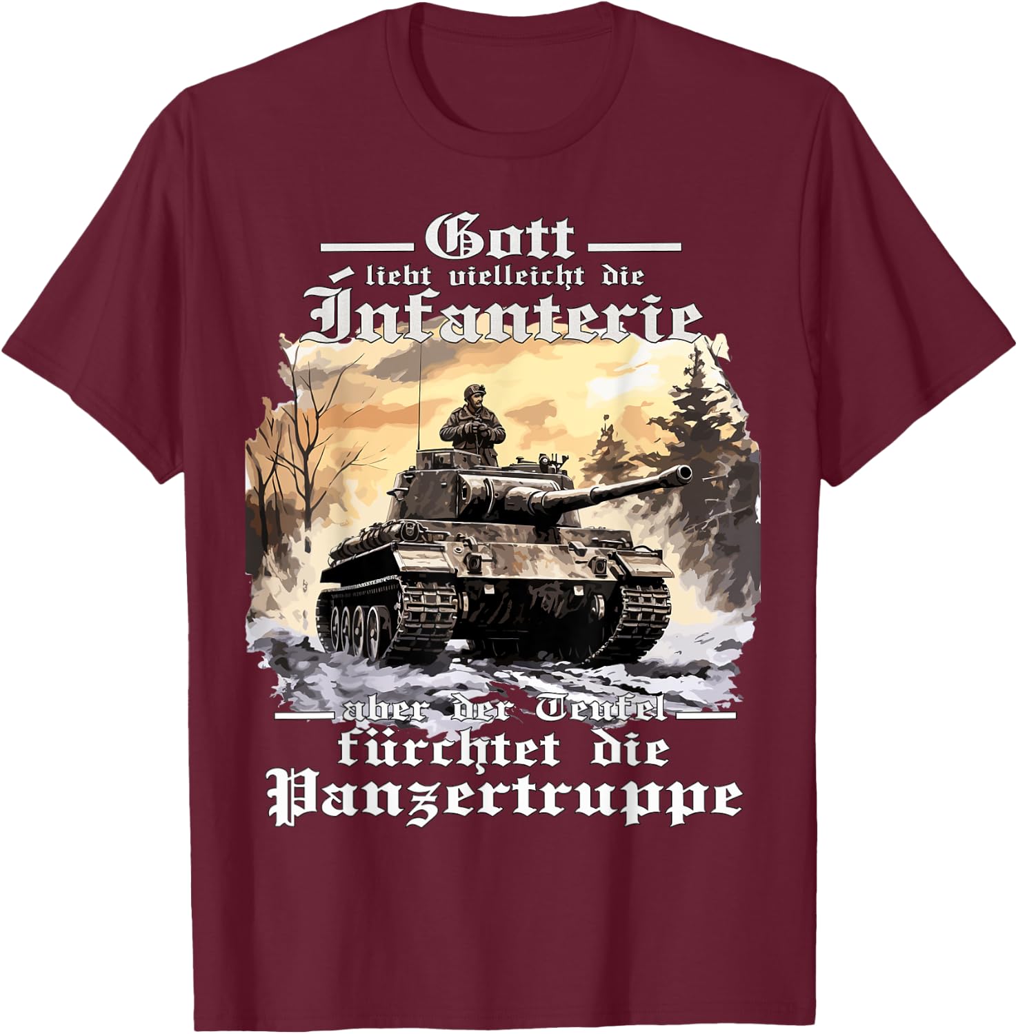 Tank Driver Soldiers T 2nd WK Army Tank Troop Soldiers, black T-Shirt - T-Shirt | Maroon