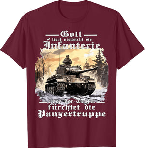 Tank Driver Soldiers T 2nd WK Army Tank Troop Soldiers, black T-Shirt - T-Shirt | Maroon