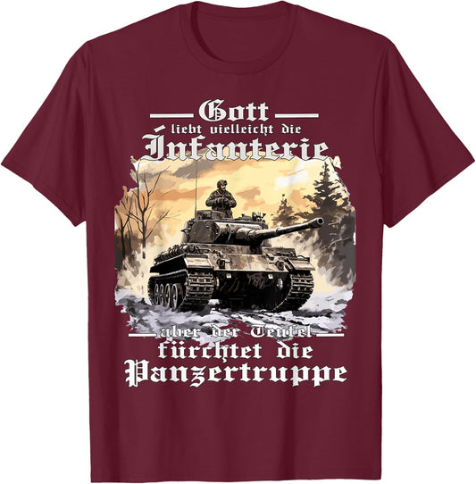 Tank Driver Soldiers T 2nd WK Army Tank Troop Soldiers, black T-Shirt - T-Shirt | Maroon