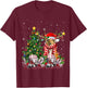 Scotch Collie Dog Christmas Tree Lights Santa Pajamas Xmas Men Women Kids T-Shirt - T-Shirt | Maroon
