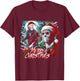 Merry Christmas Festive Slasher Candy Cane Menace T-Shirt - T-Shirt | Maroon