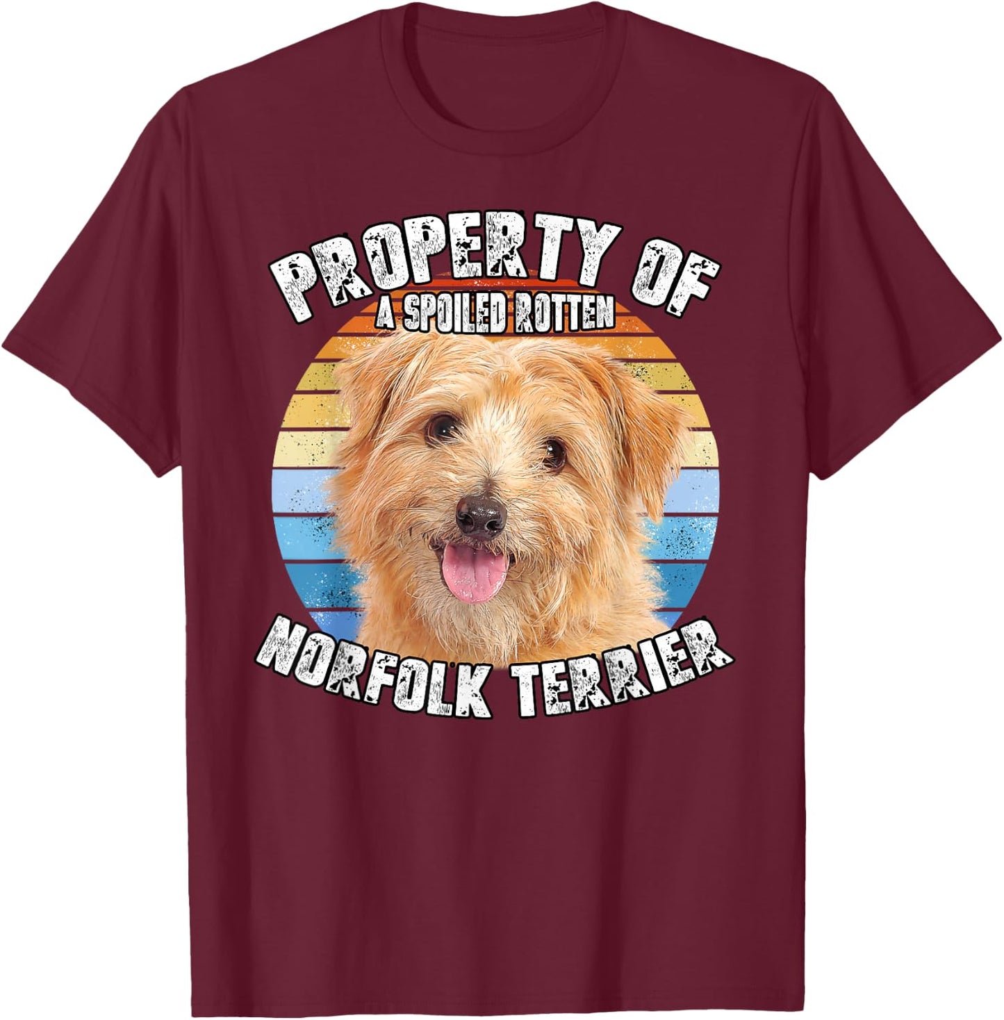 Norfolk Terrier Retro Property Of T-Shirt - T-Shirt | Maroon