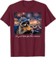 I'm Just Here for The Wieners Raccoon Fireworks 4th of July T-Shirt - T-Shirt | Maroon