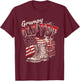 Military Grumpy Old Vet Funny Veteran American Flag Design T-Shirt - T-Shirt | Maroon