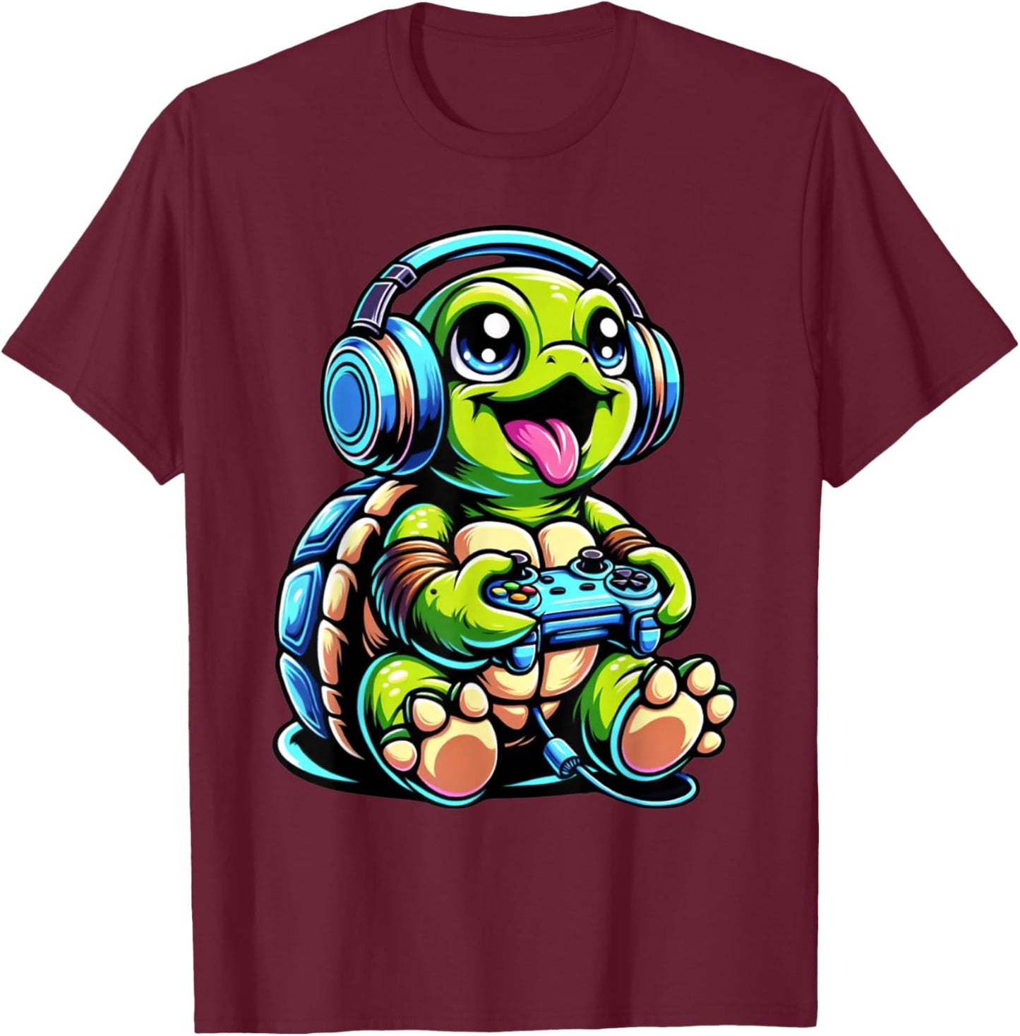 Funny Turtle Gamer Gaming Turtles Video Game T-Shirt - T-Shirt | Maroon