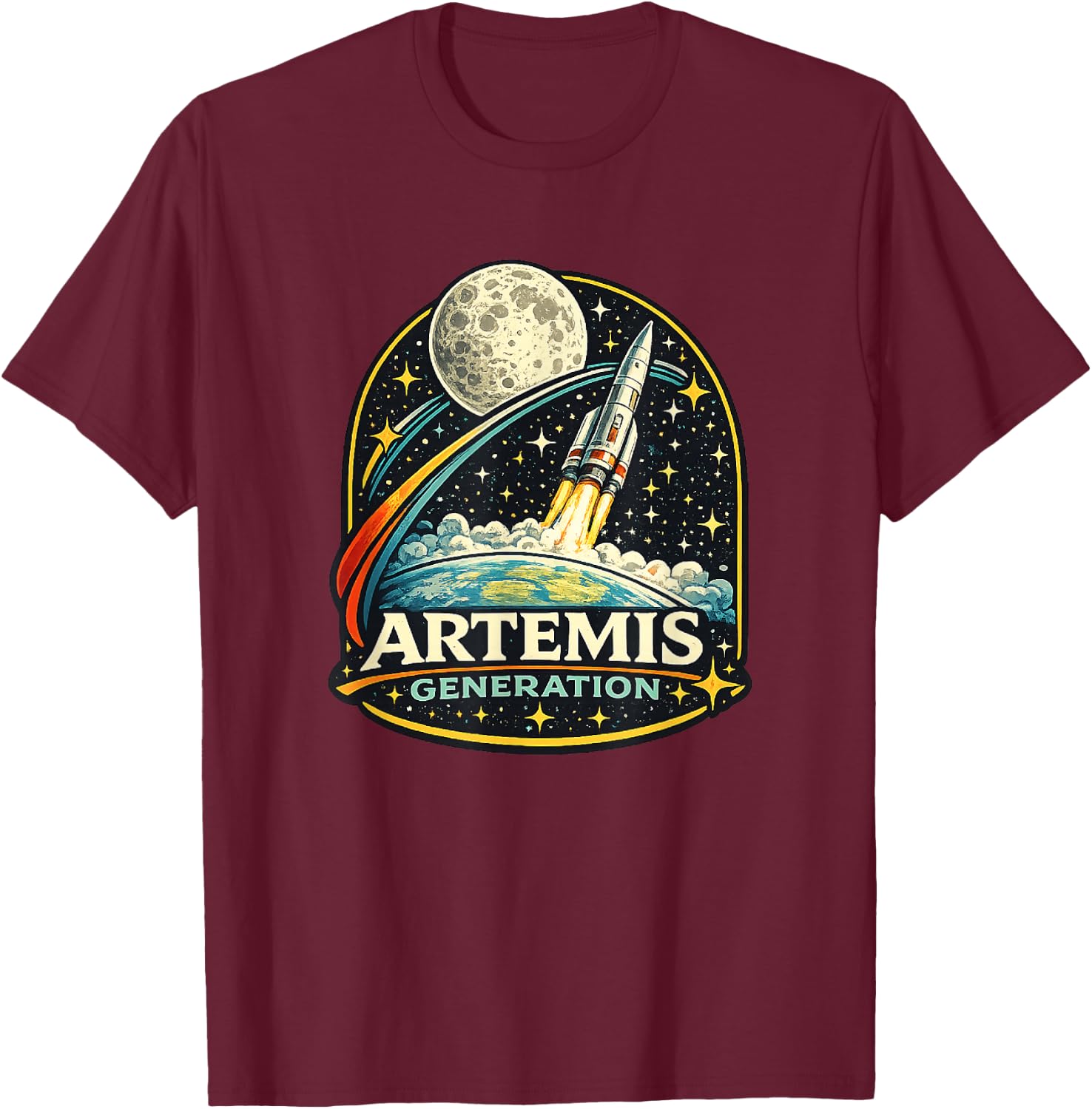 Startraum für Mondraketen der Artemis Generation T-Shirt - T-Shirt | Maroon