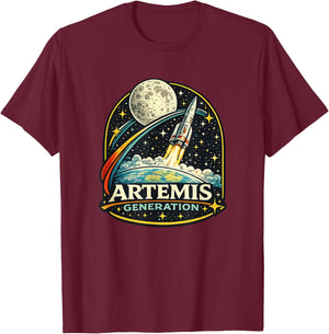 Startraum für Mondraketen der Artemis Generation T-Shirt - T-Shirt | Maroon