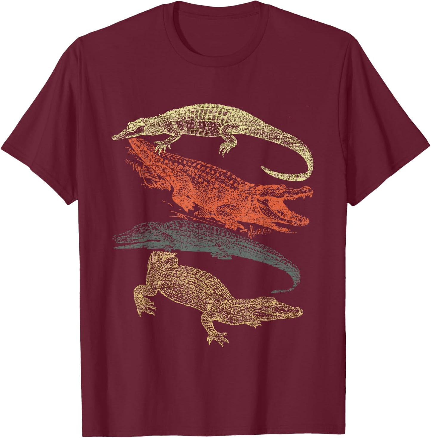 Vintage Crocodiles Retro Crocodile T-Shirt - T-Shirt | Maroon