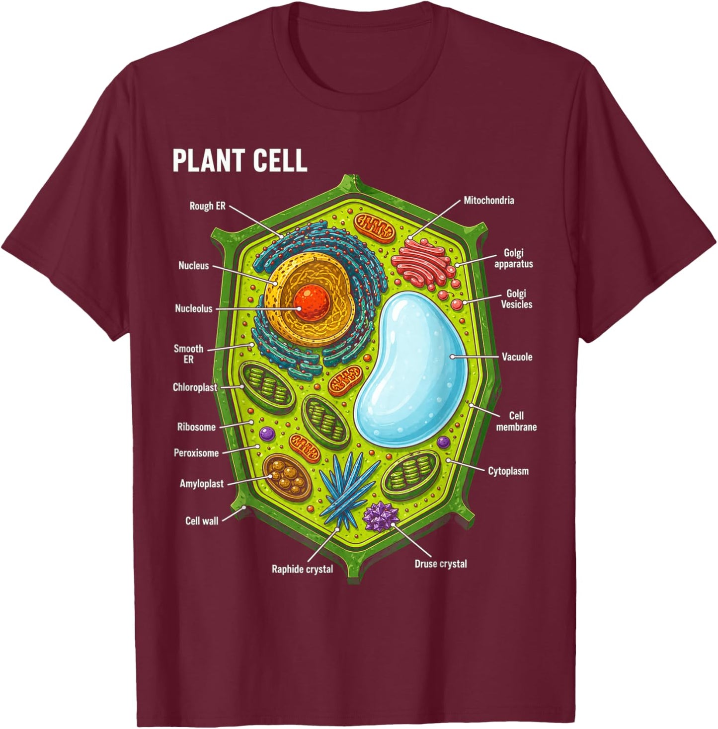 Plant Cell Anatomy Biology Science Education Gifts Men Women T-Shirt - T-Shirt | Maroon