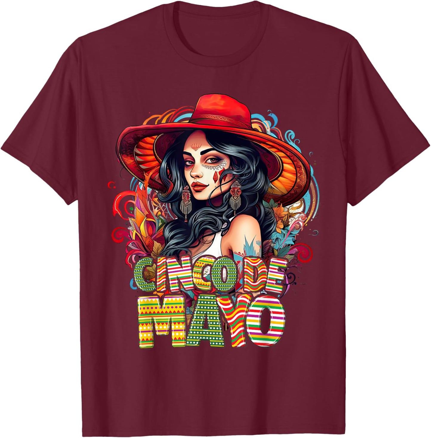 Cinco De Mayo Girl Mexican Fiesta 5 De Mayo Women T-Shirt - T-Shirt | Maroon