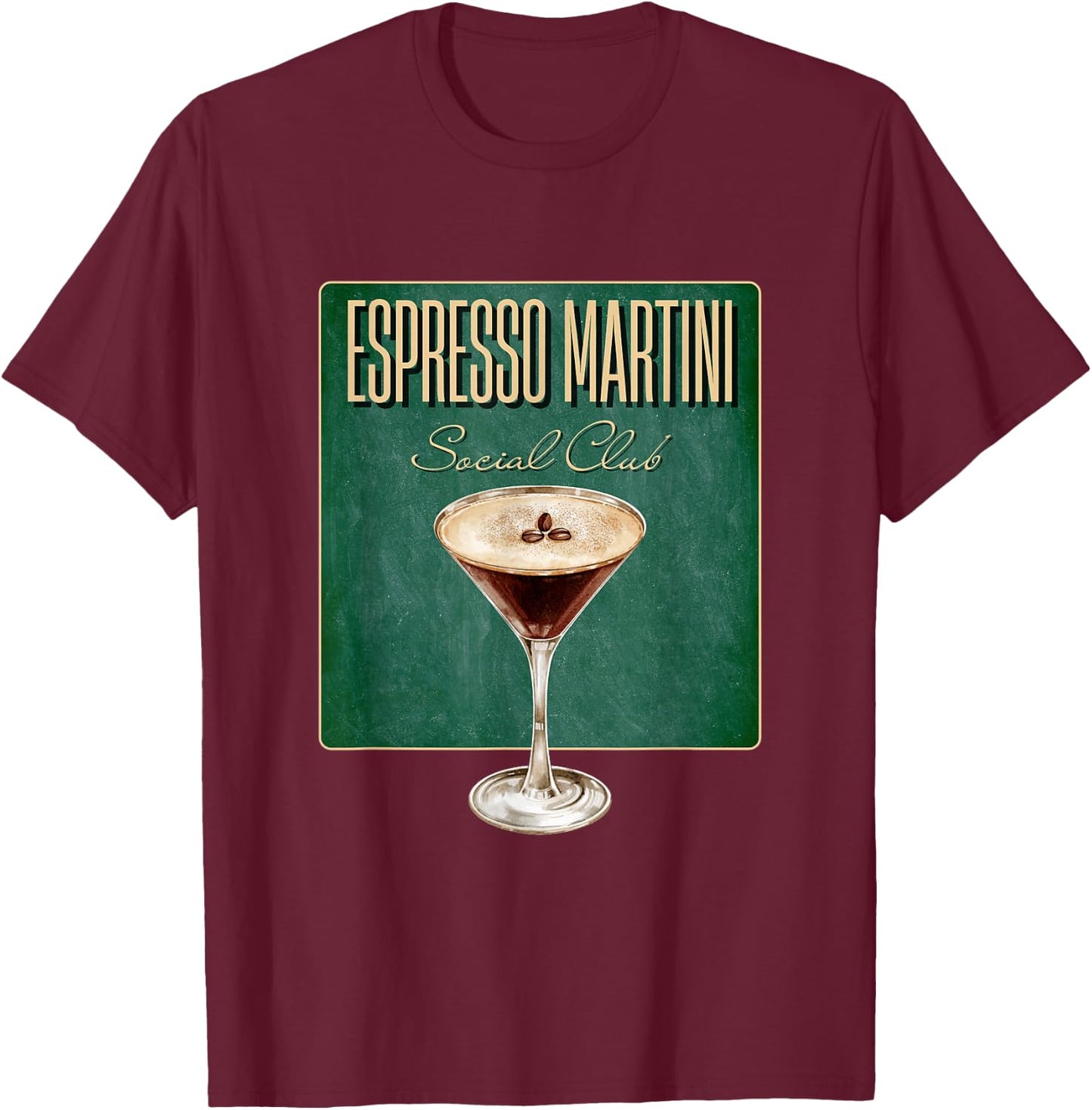 Espresso Martini Social Club | Kaffee Cocktail Cafe Bar Team T-Shirt - T-Shirt | Maroon
