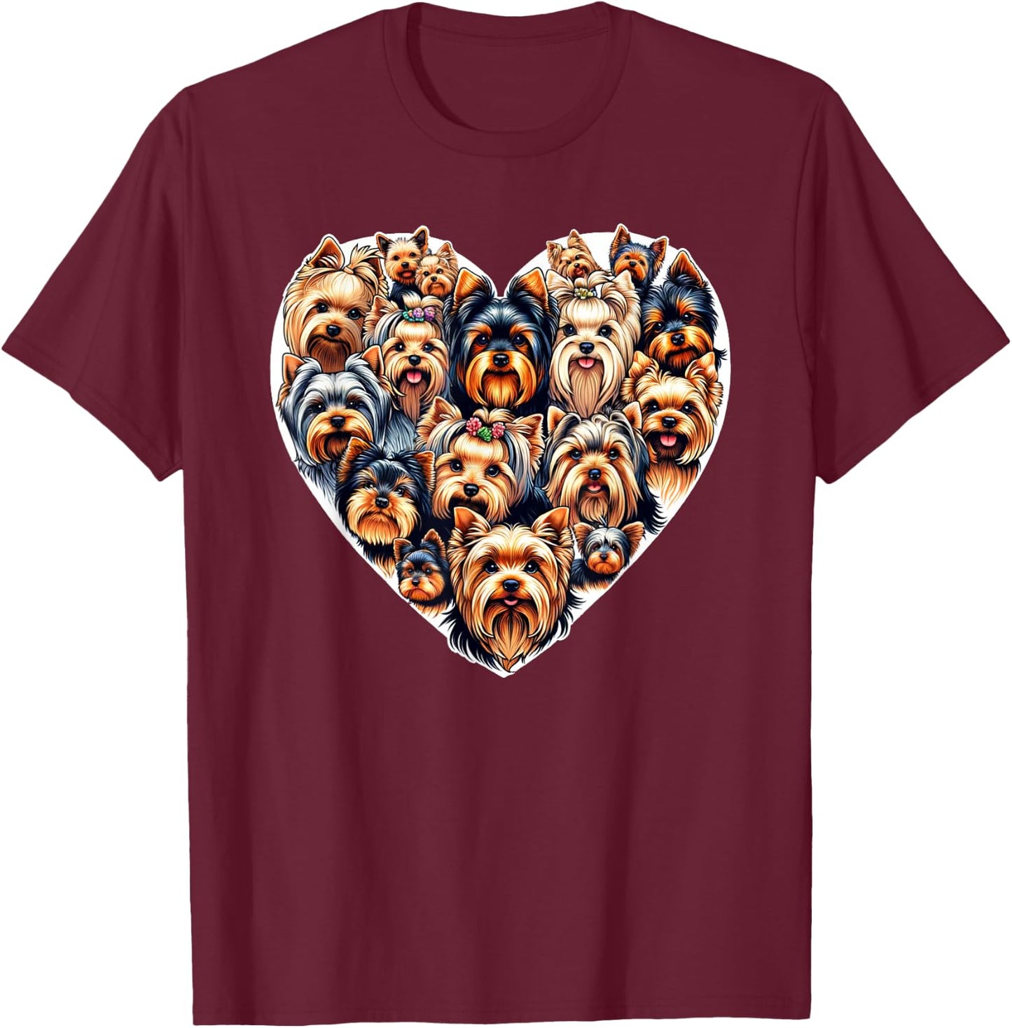 Yorkshire Terrier Dog Yorkie T-Shirt - T-Shirt | Maroon