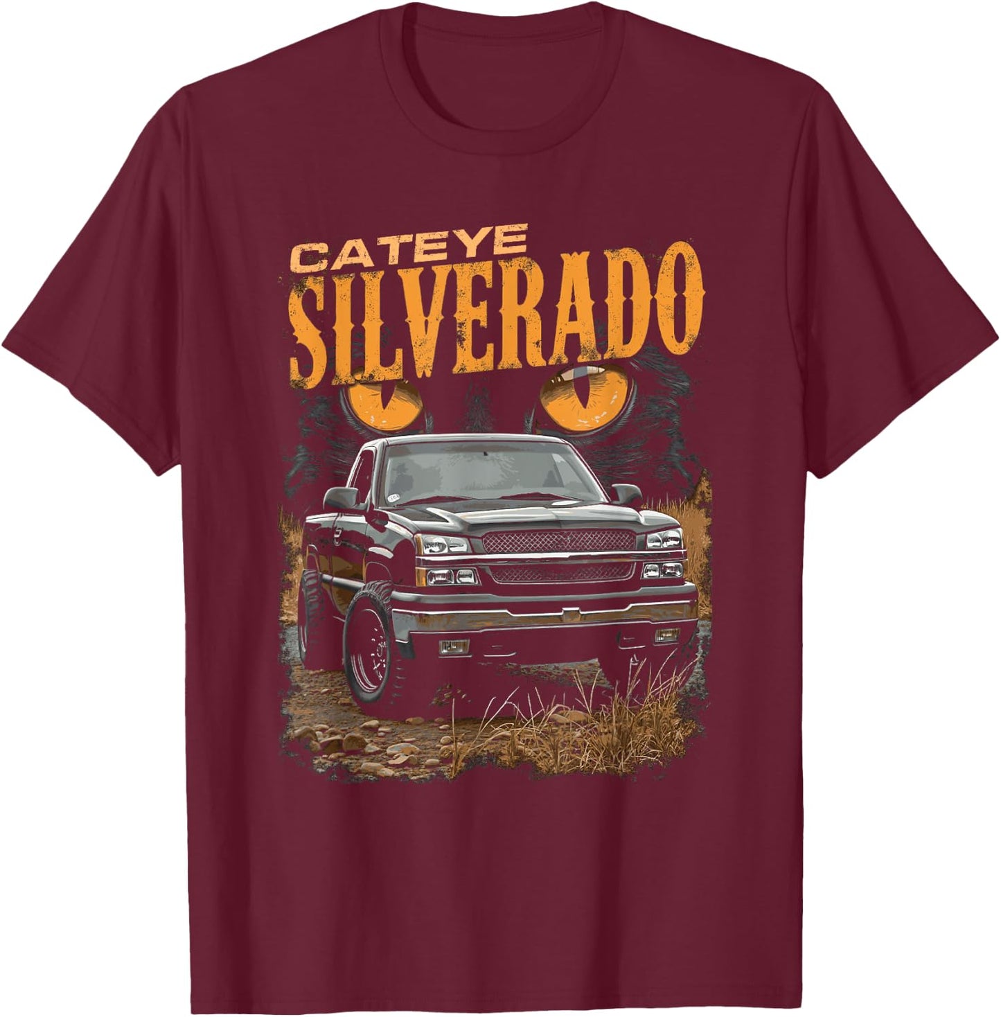 Silverado Cateye Truck 2003-2006 OBS Old Body Style T-Shirt - T-Shirt | Maroon