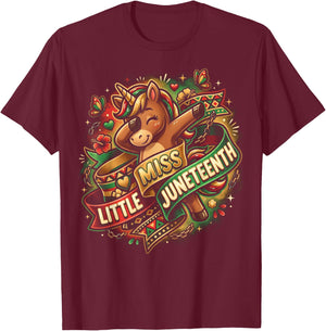 Juneteenth Girls Unicorn Birthday 1865 Kids T-Shirt - T-Shirt | Maroon