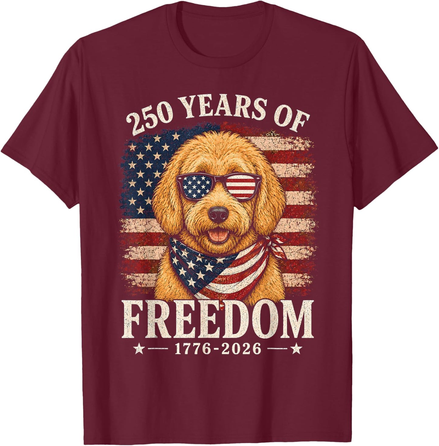 250th Anniversary USA Doodle T-Shirt - T-Shirt | Maroon