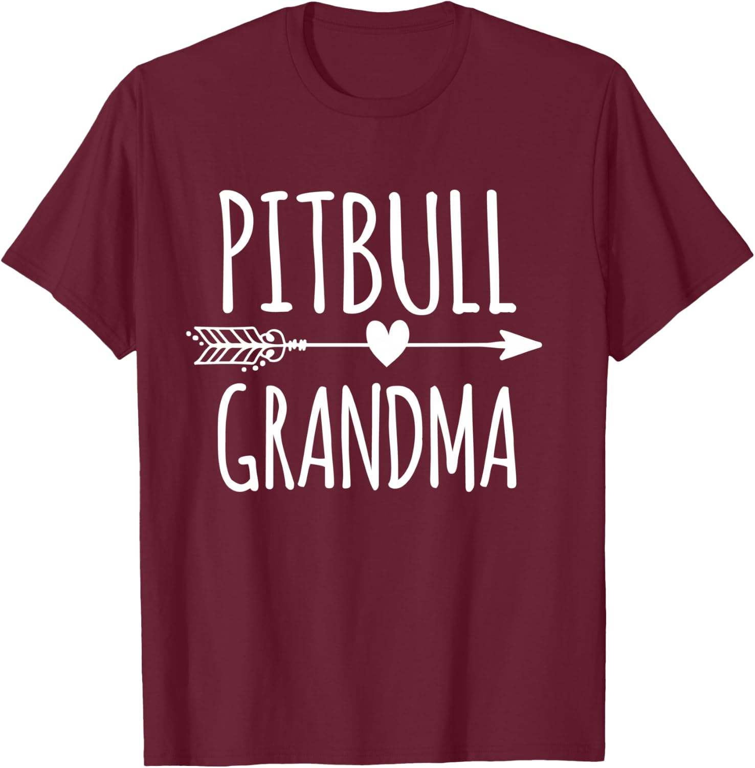 Pitbull Grandma Cute Pittie Lover Nana Pit Bull Grandmother T-Shirt - T-Shirt | Maroon