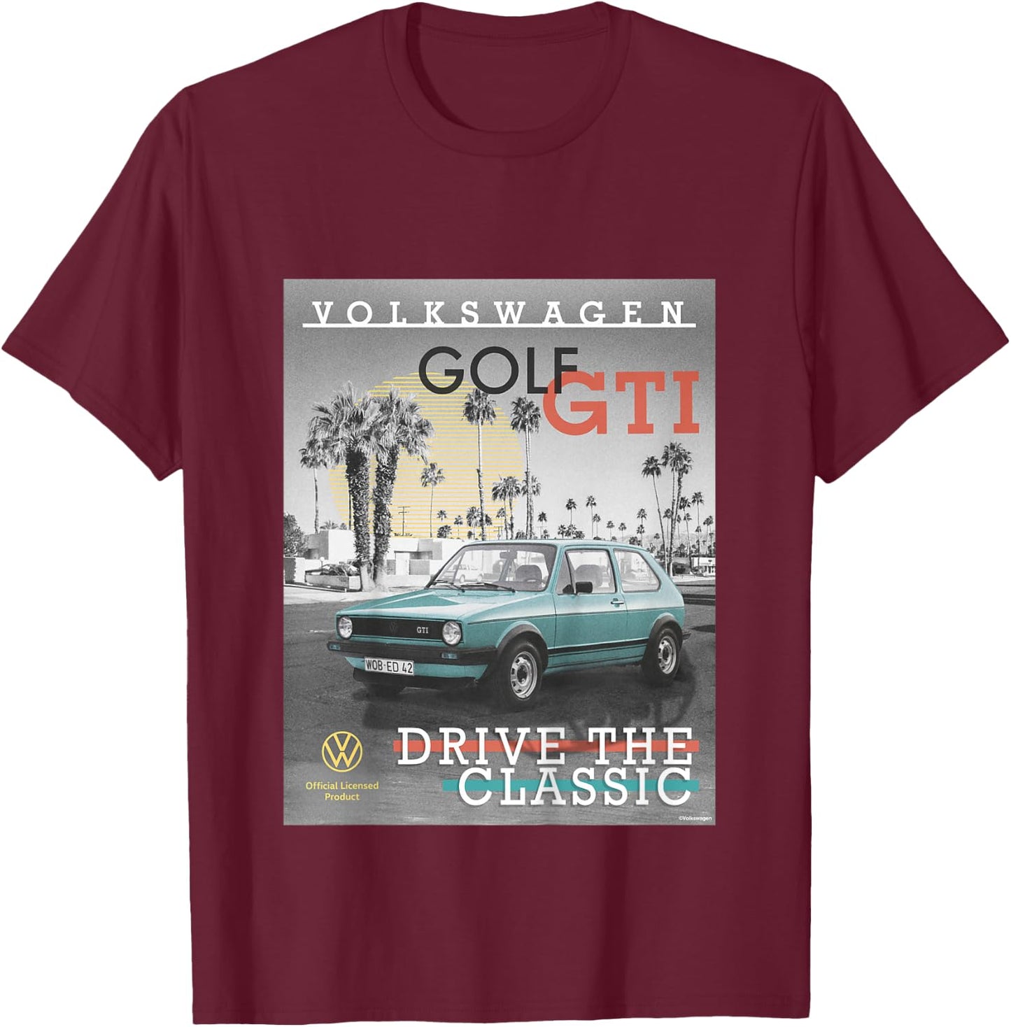 Kids Volkswagen Golf GTI Drive The Classic Kids , Black, S T-Shirt - T-Shirt | Maroon