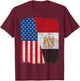 Egyptian American Flag Half USA Egypt Root Proud T-Shirt - T-Shirt | Maroon