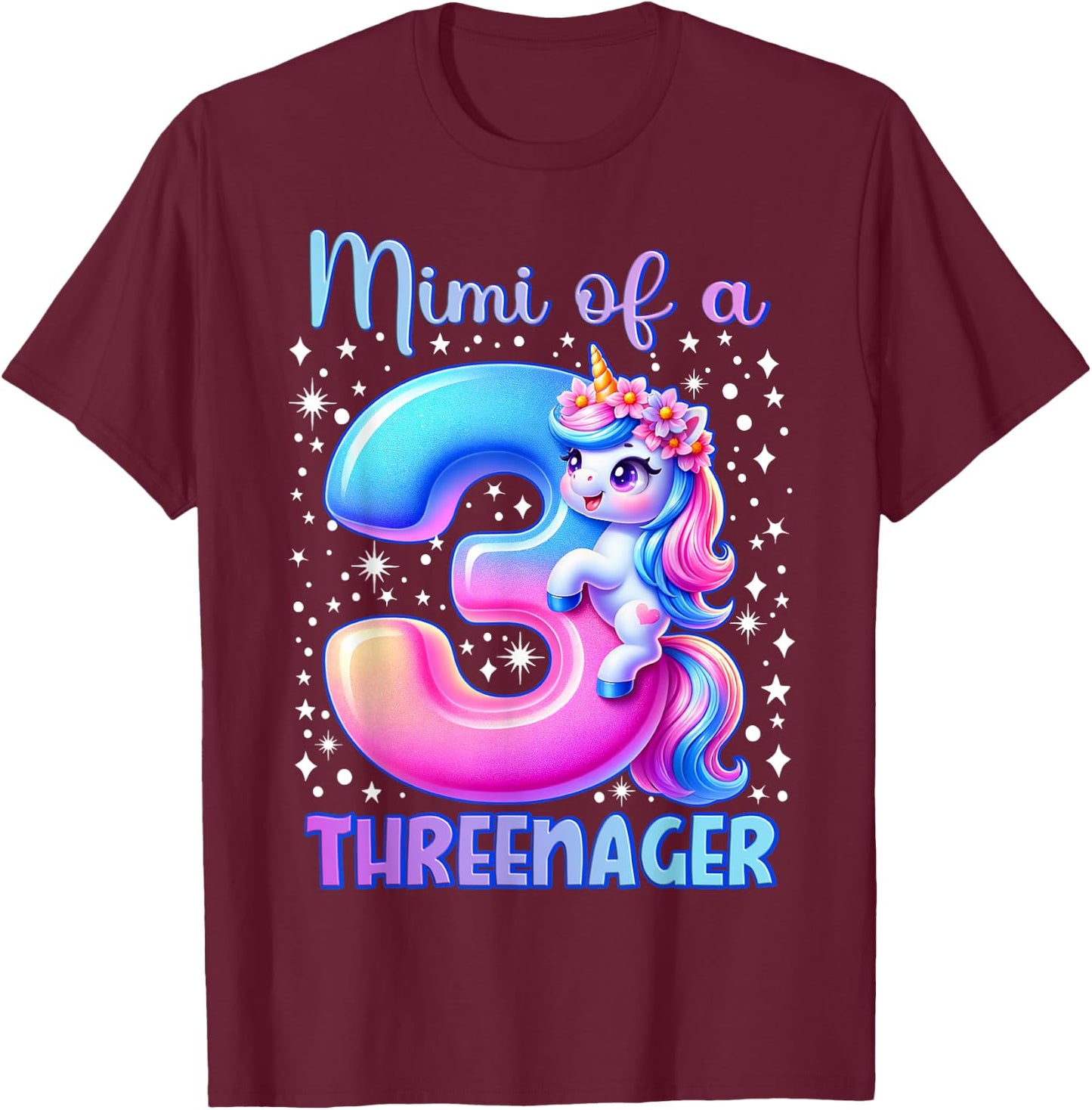 Mimi Of A Threenager T-Shirt - T-Shirt | Maroon