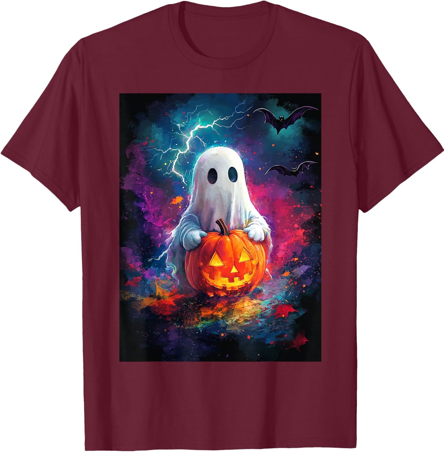 Halloween Girls Design Boys Ghost Pumpkin Kids Halloween T-Shirt - T-Shirt | Maroon