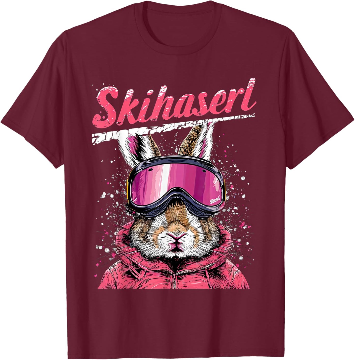 Skihaserl Apres Ski Haserl Skier Winter Women's , black T-Shirt - T-Shirt | Maroon