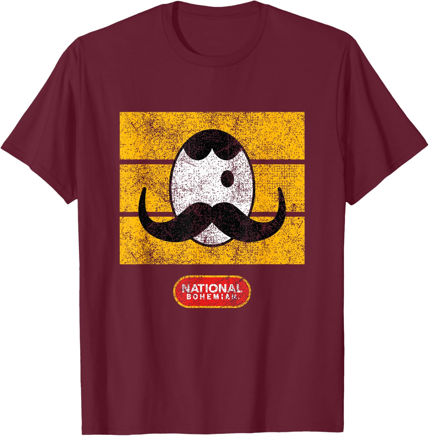 National Bohemian Vintage Style - Retro Logo T-Shirt - T-Shirt | Maroon