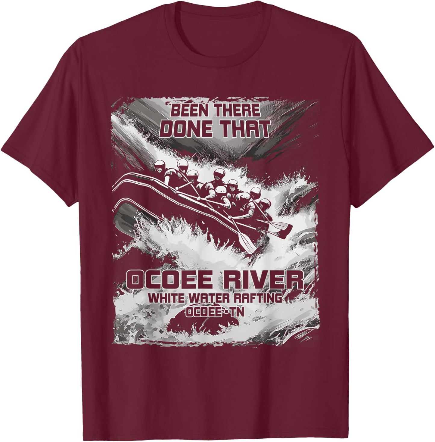 Ocoee River White Water Rafting Rapids Tennessee Raft T-Shirt - T-Shirt | Maroon