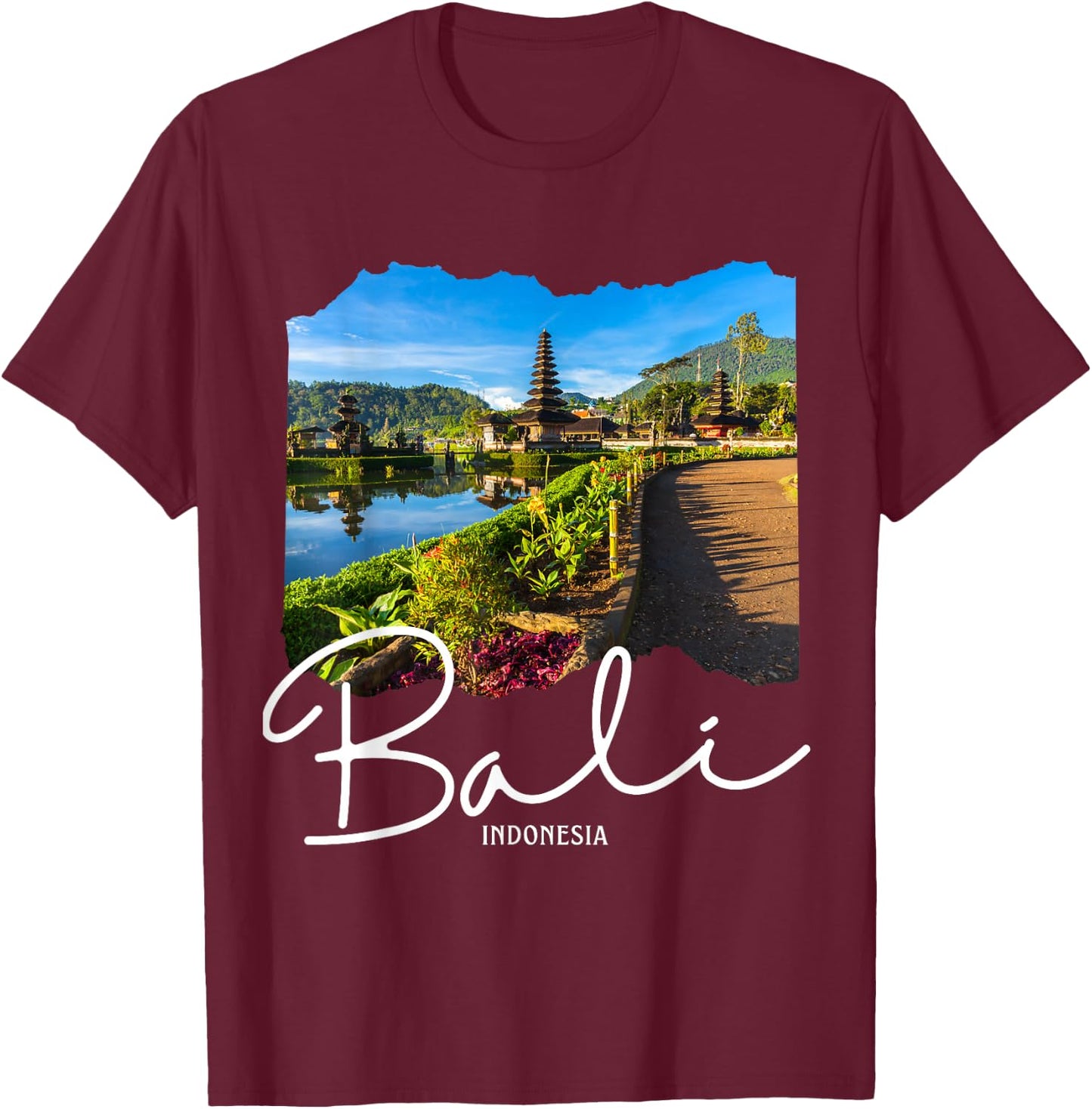 Bali Souvenir Indonesia Souvenir / Bali , Black, S T-Shirt - T-Shirt | Maroon